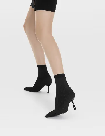 Botine Stradivarius, negru Negru