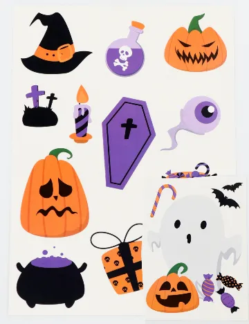 Set stickere autocolante Halloween W&O Products, mix culori Mix culori