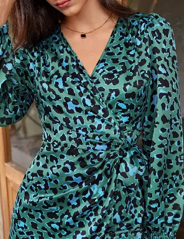 Rochie scurta SHEIN, verde/negru Verde