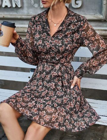 Rochie scurta SHEIN, maro