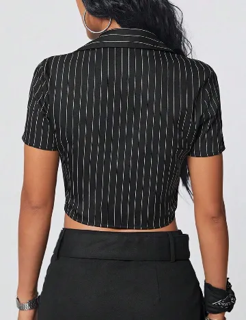Top SHEIN, negru/alb Negru