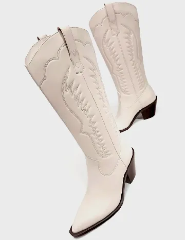 Cizme Stradivarius, crem Crem
