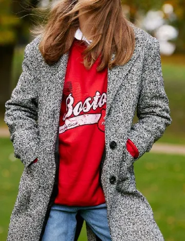 Palton oversize Nasty Gal, gri Gri