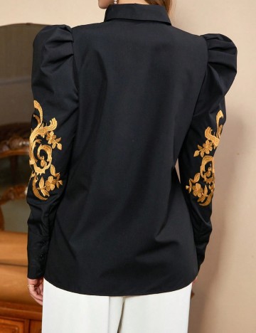 Camasa SHEIN, negru/galben