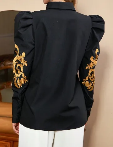 Camasa SHEIN, negru/galben Negru