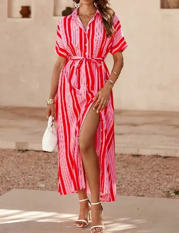 Rochie lunga SHEIN, roz/rosu Roz