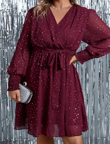 Rochie scurta SHEIN CURVE, visiniu Rosu