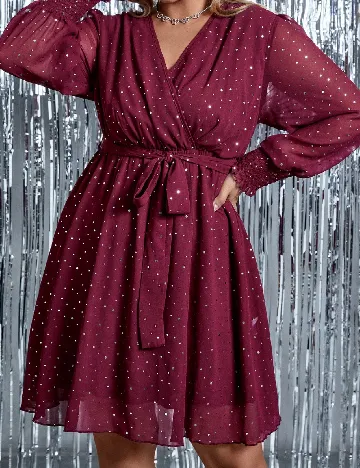 Rochie scurta SHEIN CURVE, visiniu Rosu