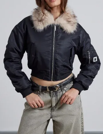 Geaca SHEIN, negru Negru
