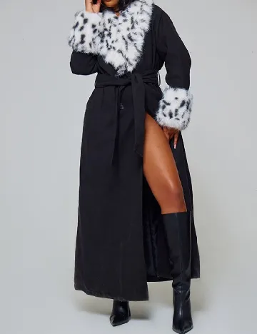 Palton PrettyLittleThing, negru Negru