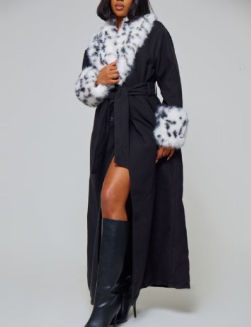 Palton PrettyLittleThing, negru