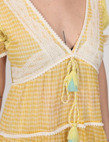 Rochie scurta Savage Culture, galben