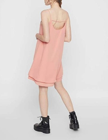 Rochie scurta Pieces, roz nude